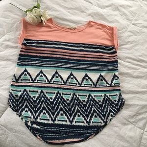 Aztec print short sleeve shirt